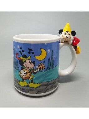 NWOT Vtg '96 Disney Mickey as "Brave Little Tailor" Mug w/3D Princess Minnie